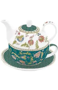 Set pentru ceai 3 piese portelan. Ceainic: Magie d'Orient. Verde
