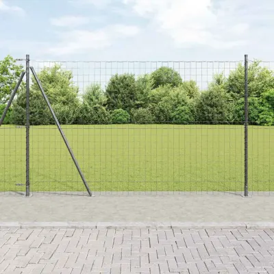 vidaXL Gard Euro cu fundație din beton 10 x 1,5 m Oțel cu strat de PVC