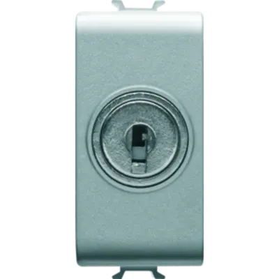 Intrerupator cap scara 1P 250V ac - 10AX - WITH KEY - 1 MODULE -.TITANIUM - CHORUS