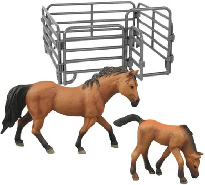 Set figurine Rappa - Cal cu mânz și gard
