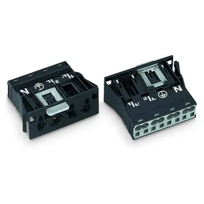 Snap-in plug; 4-pole; Cod. A; 4,00 mm²; black