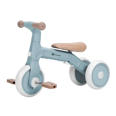 Bicicletatricicleta pentru copii PetiteMars Bingo Albastru 3 in 1, multifunctionala, cu pedale detasabile, ghidon directionabil, sa reglabila pe inaltime, 2.3 kg, greutate admisa 25 kg, 12-36 luni