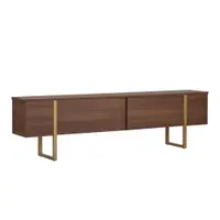 Comodă TV în culoare naturală închisă cu aspect de lemn de nuc 180x50x30 cm Onera – Kalune Design
