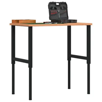 Gossi banc lucru 100x60x(71,5-98) cm lemn masiv fag, dreptunghiular