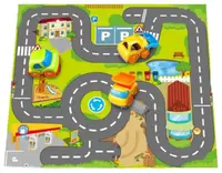 Set de joacă Felyx Toys - Kiddy Go, covor cu 3 mini carucioare