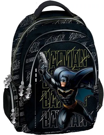 Ghiozdan școlar școlar Graffiti Batman - Black, 2 comartimente