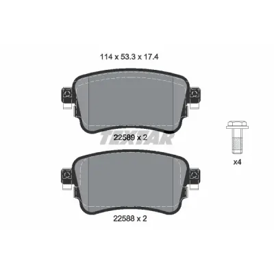 Set placute frana, frana disc TEXTAR 2258801
