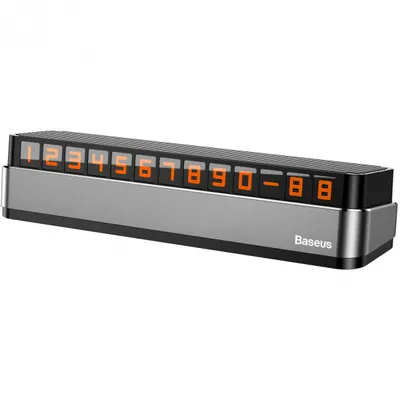 Suport Numar Telefon Auto Baseus Moonlight Box, Gri ACNUM-B0G