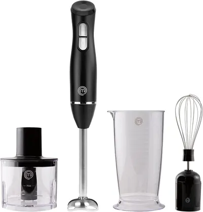 Blender de mână cu tocator MasterChef - MC ES SDA011, 200W, 2 viteze, negru