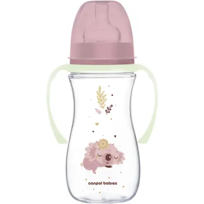 Canpol babies EasyStart Sleepy Koala 300 ml biberon pentru sugari 12 m+ Pink 1 buc