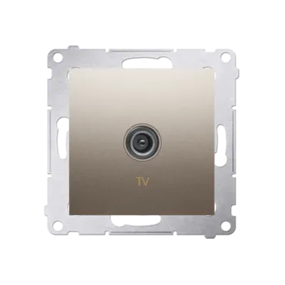 Priza TV, de capat pentru instalatii individuale, gold mat metalic