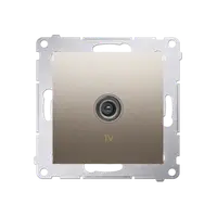 Priza TV, de capat pentru instalatii individuale, gold mat metalic