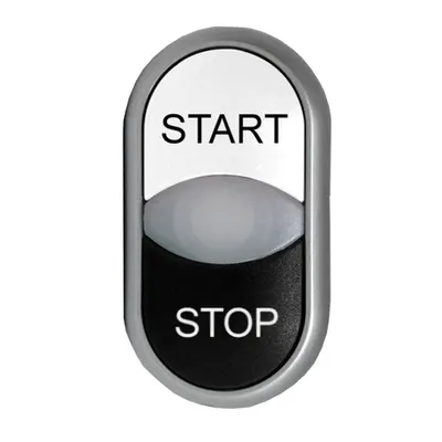 Buton comanda dublu alb+negru START-STOP