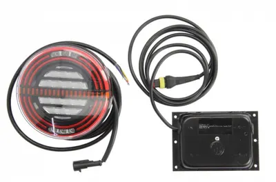 Stop spate stanga (LED, 24V, cu intermitent, cu far de ceata, lumina de marsarier, cu stop, lumina de parcare, indicator dinamic, lungime cablu: 2m, cu un rezistor de sarcina indicator)