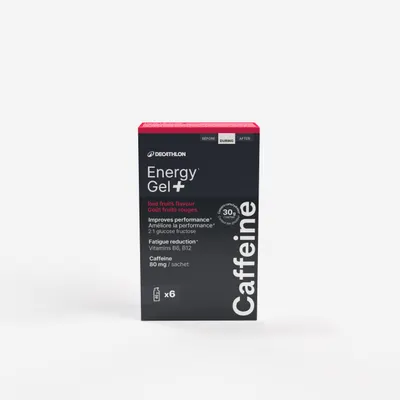 Gel energizant cu cafeină, efect de peste 3 ore, fructe roșii, Energy Gel + x6