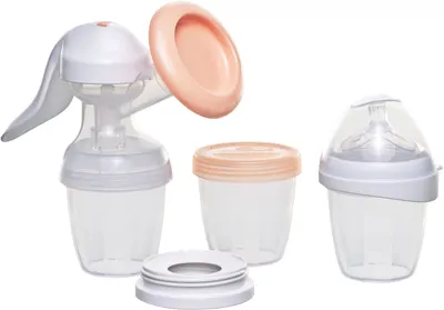 Pompă manuală pentru sân NIP - cu sticlă, 150 ml
