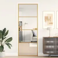 Gossi usa interior slim auriu 76x201,5 cm sticla securizata/aluminiu
