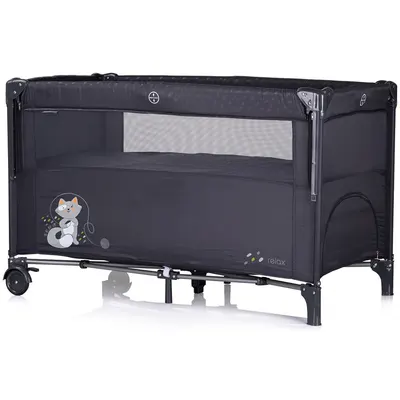 Patut pentru copii Chipolino Relax anthracite pliabil, cu laterala culisanta
