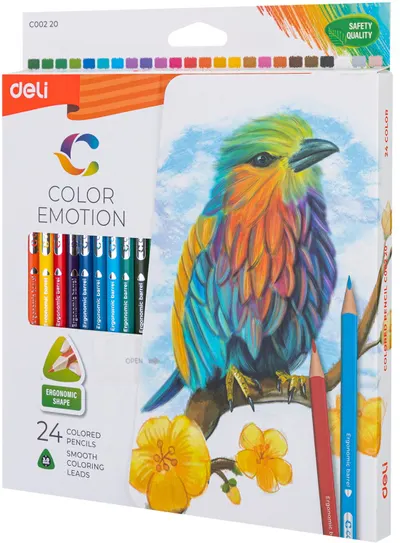 Creioane colorate Deli Color Emotion - EC00220, 24 culori