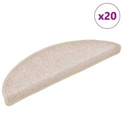 vidaXL Covorașe scări, 20 buc., 56x17x3 cm, semirotunde, gri taupe