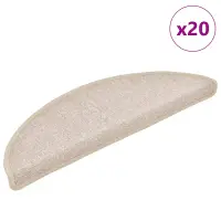 vidaXL Covorașe scări, 20 buc., 56x17x3 cm, semirotunde, gri taupe