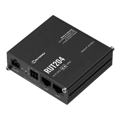 Router industrial 4G LTE Teltonika RUT204, Dual SIM, eSIM, WiFi 4, RMS, CAN Bus, GNSS, Ethernet, PoE-in, RS232, Acces Point, slot card, 150 Mbps, 50 utilizatori