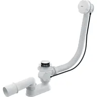 Sifon cada baie automat cu ventil, dop plastic alb O70 mm preaplin Alcadrain A51BM-80