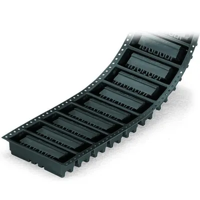 THR male header; 1.2 x 1.2 mm solder pin; angled; in tape-and-reel packaging; Pin spacing 5 mm; 11-pole; black