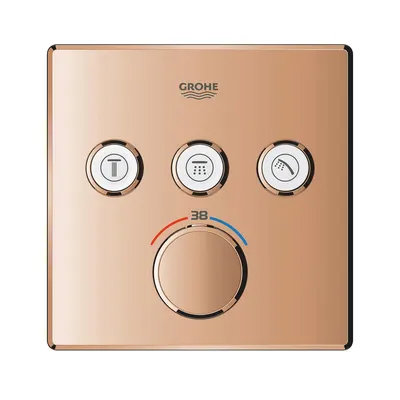 Unitate comanda Grohe SmartControl, termostat, 3 iesiri, necesita valva, lucios, cupru, 29126DA0