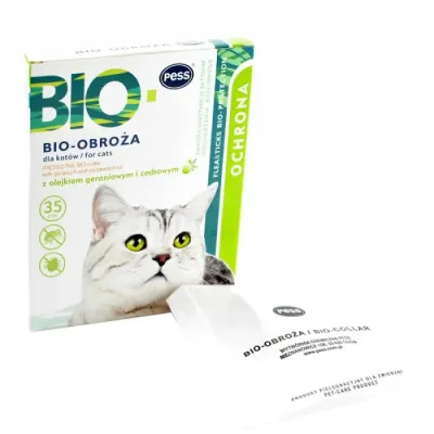 Zgarda antiparazitara pentru pisici BIO-OBROZA cu ulei de geranium 35 cm