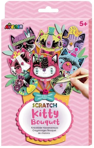 Set joc Avenir Scratch Bouquet - Pisicuțe