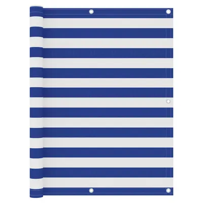 Gossi paravan de balcon, alb/albastru, 120 x 600 cm, tesatura oxford