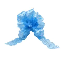 Fundă cu autoformare dantelă albastru 15cm