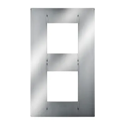 Placa ornament CProiector HORUS GEO International - IN METALLISED TECHNOPOLYMER - 2+2 modul VERTICAL - CHROME- CProiector HORUS