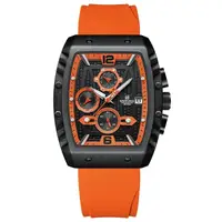 Ceas barbatesc Naviforce Sport Casual Quartz Analog Silicon Cronograf Portocaliu