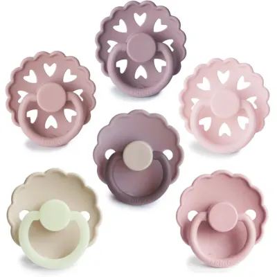 FRIGG 6-Pack Pacifiers Round Silicone Size 1 suzetă Blooming Love 6 buc