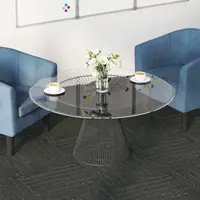 vidaXL Placă de carpetă Verde deschis cu dungi 50 x 50 cm 36 buc.