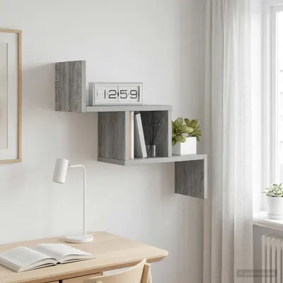 vidaXL Raft de perete Sonoma gri 48 x 15 x 42 cm Lemn prelucrat