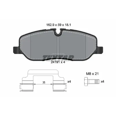 Set placute frana, frana disc TEXTAR 2419101
