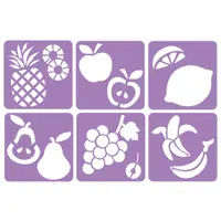 Set de 6 șabloane cu fructe, 14 x 14 cm