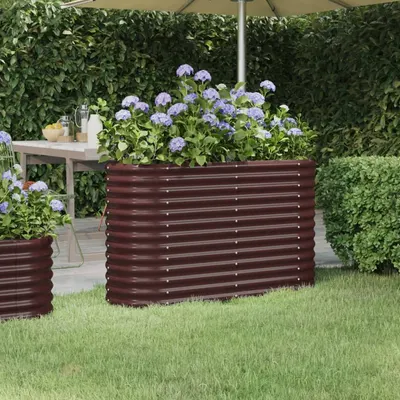 vidaXL Strat înălțat grădină 114x40x68 cm oțel galvanizat