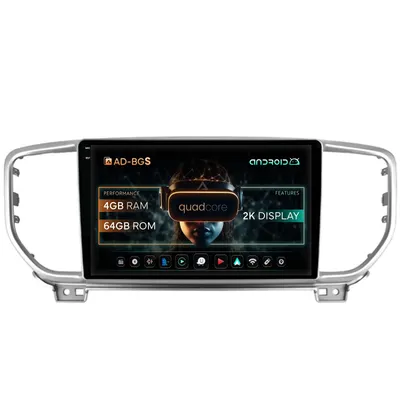 Navigatie 2K Kia Sportage (2018+), Android, S-Quadcore 4GB RAM + 64GB ROM, 9.5 Inch - AD-BGS90042K+AD-BGRKIT150