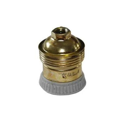 Dulie metalica E27 cu inel de portelan E27 M10(1/8) cu inel de portelan