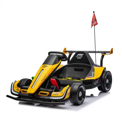 Masinuta - Kart electric pentru copii 3-11 ani, Racing F1 500W 24V, telecomanda, music player, drift, galben