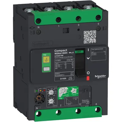 Intreruptor Compact Nsxm Micrologic Vigi 4.1 160A 4P 50Ka, Papuc/Bara Colectoare