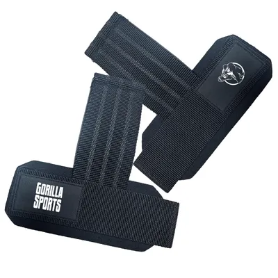 Curele de ridicare Power Grip, negru, Gorilla Sports