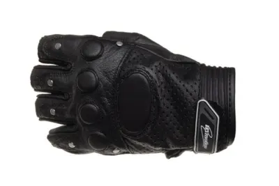 Manusi moto piele fara degete, culoare negru, marime M