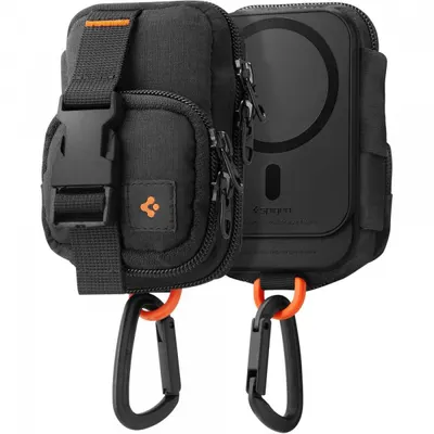 Borseta Universala MagSafe pentru Telefon, Spigen, Snap Zip, Neagra AFA09338