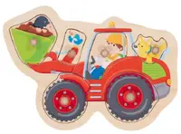 Puzzle cu mânere Goki - Buldozer frontal