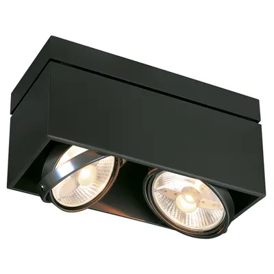 Corp iluminat TAVAN, KARDAMOD GU10 Luminita Plafonul, negru cu Doua capete, QPAR111, dreptunghiular Inclinatie, negru mat, max. 150W